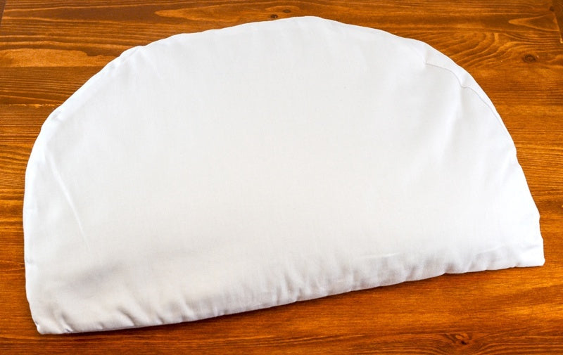 Coussin grossesse, demi-lune sarrasin bio, poly/coton 18'' (45cm) diamètre