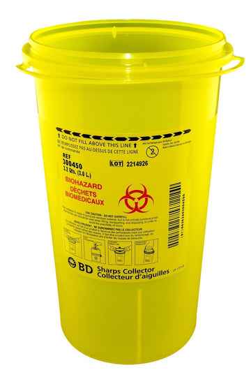 Collecteur pour déchets bio-médicaux 3L cylindrique Jaune