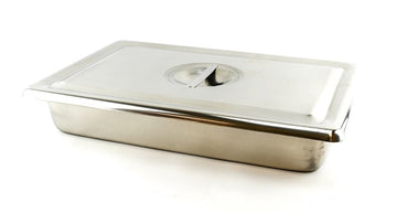 Contenant inox avec couvercle 11.5"x7"x2", (29x18.5x5cm)