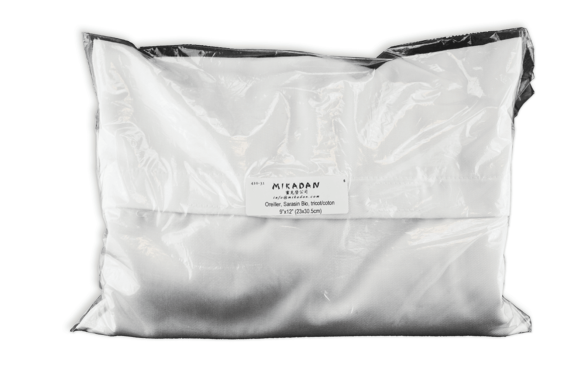 Oreiller, sarrasin bio, poly/coton, 9''x12'', (23x30.5cm)