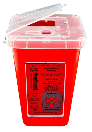 Collecteur pour déchets bio-médicaux 1L Rouge