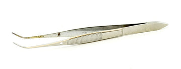 Pince à cils Iris striée, courbée, 4.5'' (10cm) qualité standard
