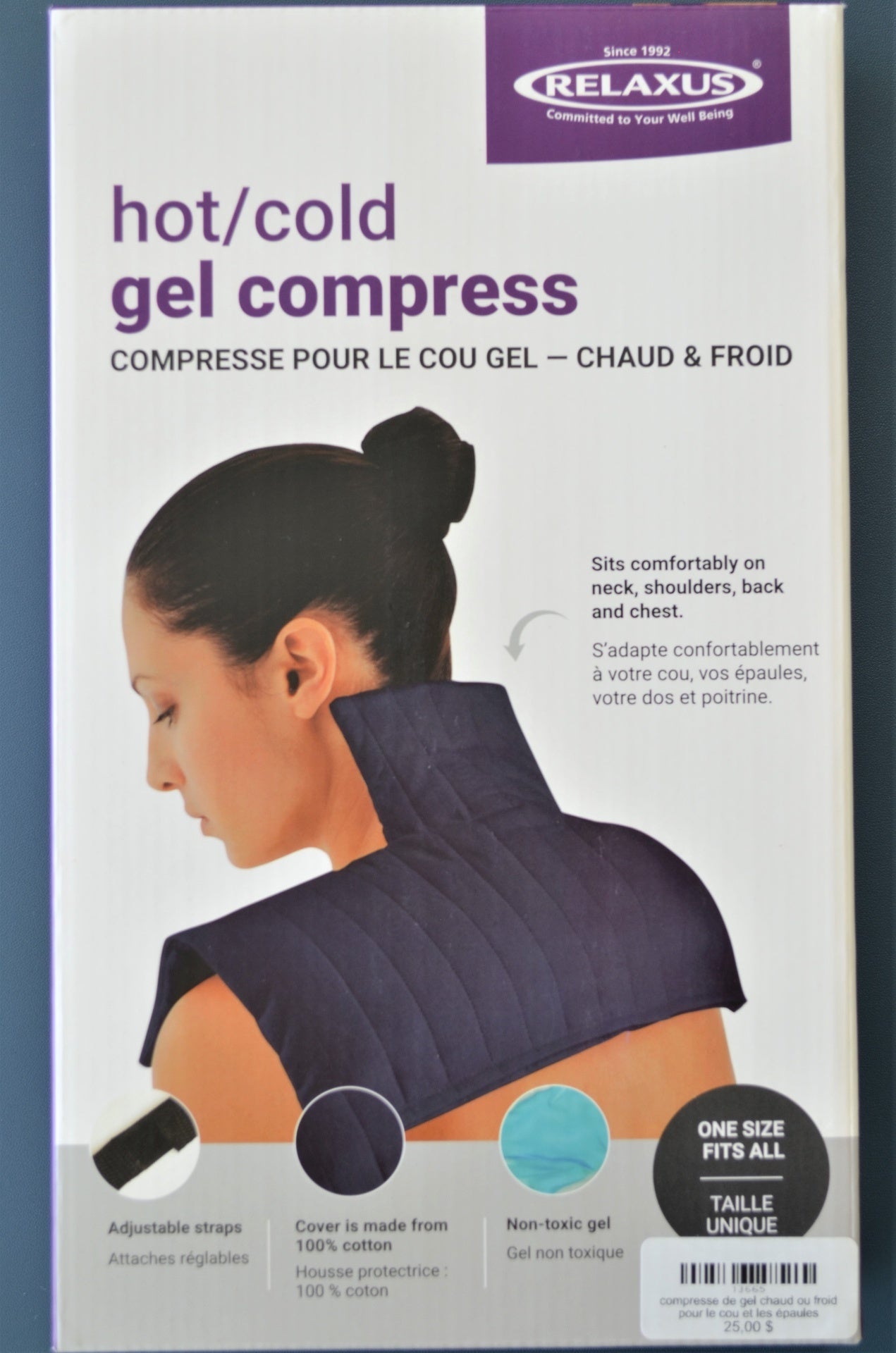 compresse de gel chaud ou froid pour le cou et les épaules
