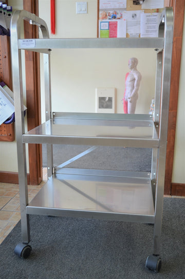 Chariot de service ML316, 3 tablettes Inox. (Non assemblé)