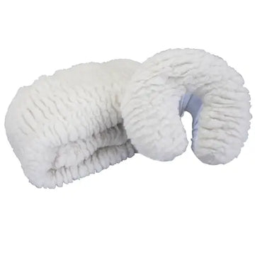 Ensemble Deluxe couvre table Polaire + couvre appui-tête Blanc