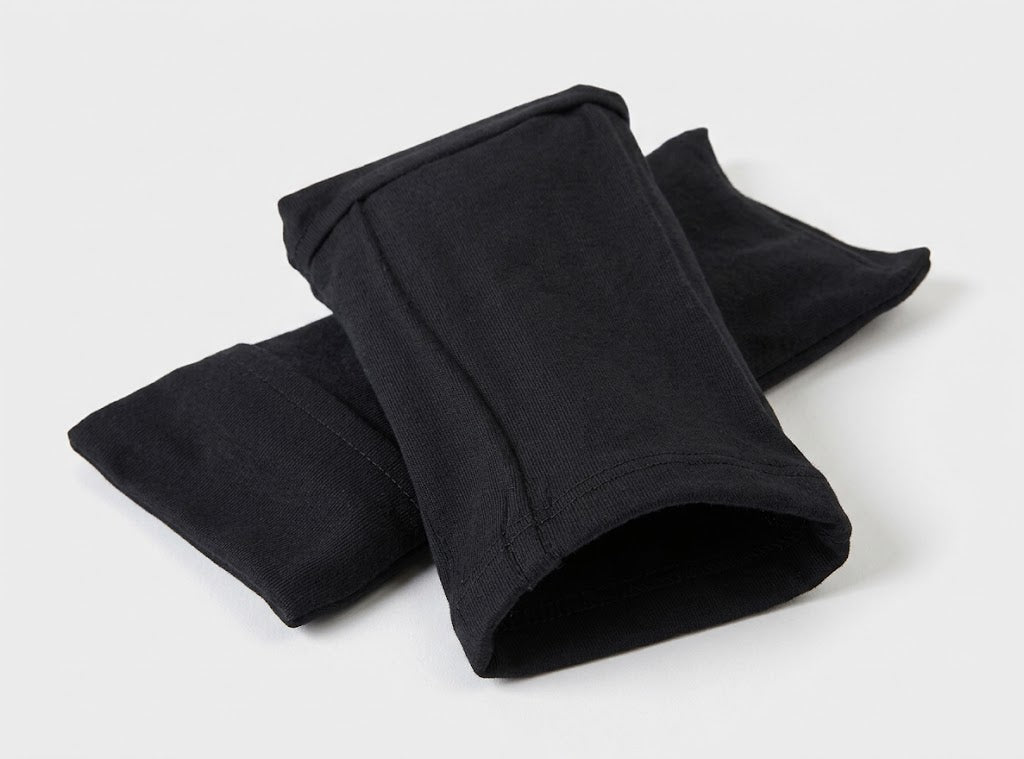 Housse protège appui épaule avec rabat 11''x5'' tricot/coton /paire (28x13cm)